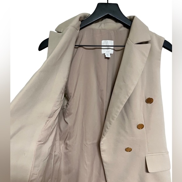 Joie open camel collared sleeveless blazer - Picture 4 of 11